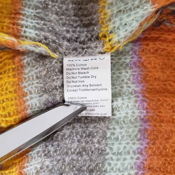 EUC Avantlook Lightweight Multicolor Stripe Oversized Sweater Drop Shoulder Sz S - Picture 8 of 12